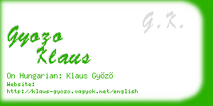 gyozo klaus business card
